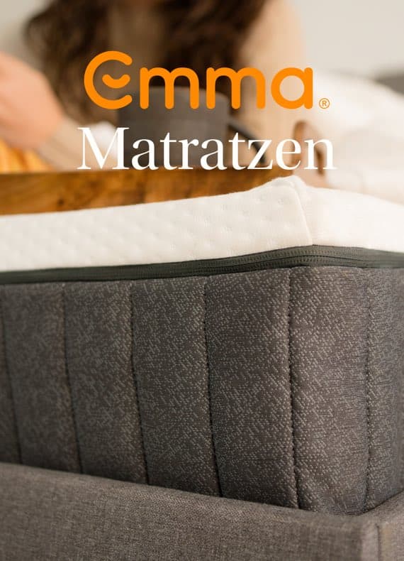 Emma Matratzen – dicke Matratze auf grauem Bett
