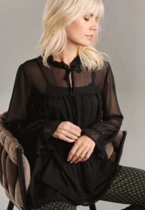 schwarze Chiffonblusen
