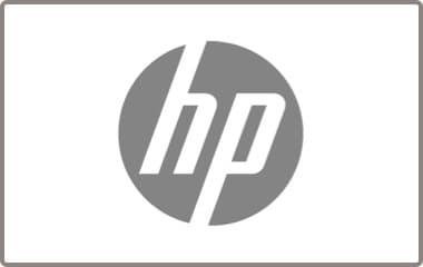 HP-Logo in Grau auf weißem Hintergrund
