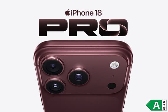iPhone 18 Pro – Rückseite eines dunkelroten Smartphones mit drei Kameralinsen und Blitz